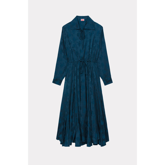 Women Roses Long Dress - Midnight Blue