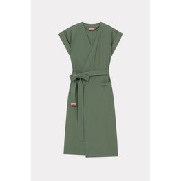 Women Kimono Midi Dress - Dark Khaki