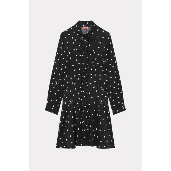 Women Kenzo Flower Spot Short Dress - Black