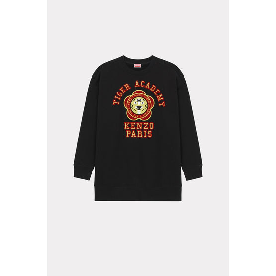 Women Oversized Sweatshirt Dress - Black