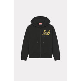 Women Graphic Full Zip Hoodie - Black