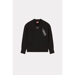 Women Tiger Varsity Cardigan - Black