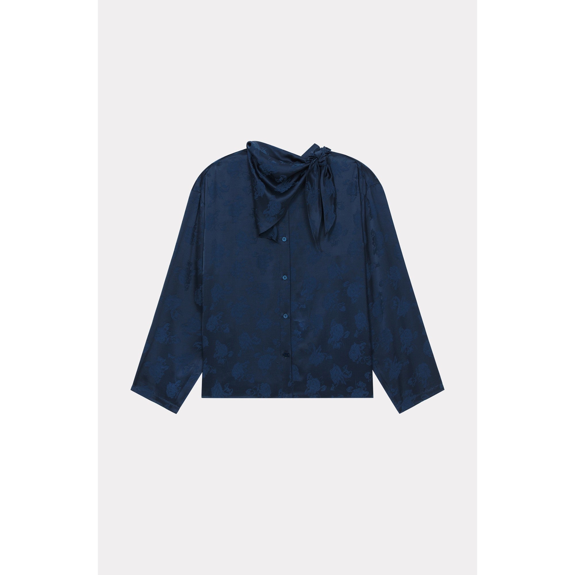 Women Roses Blouse - Midnight Blue