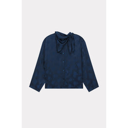 Women Roses Blouse - Midnight Blue