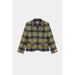 Women Checks Blazer - Dark Khaki