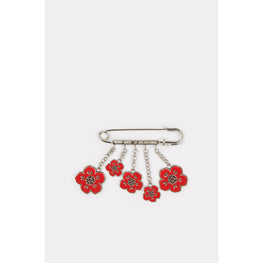 Women Boke Flower Brooch - Medium Red