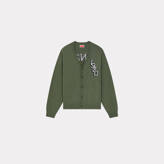 Men Tiger Varsity Cardigan - Dark Khaki