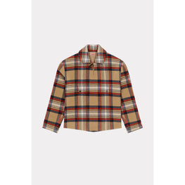 Men Checked Overshirt - Dark Beige