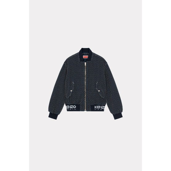Men Kenzo Sashiko Stitch Bomber - Rinse Blue Denim