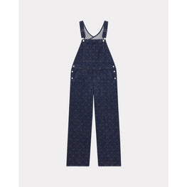 Men Printed Denim Overall - Rinse Blue Denim