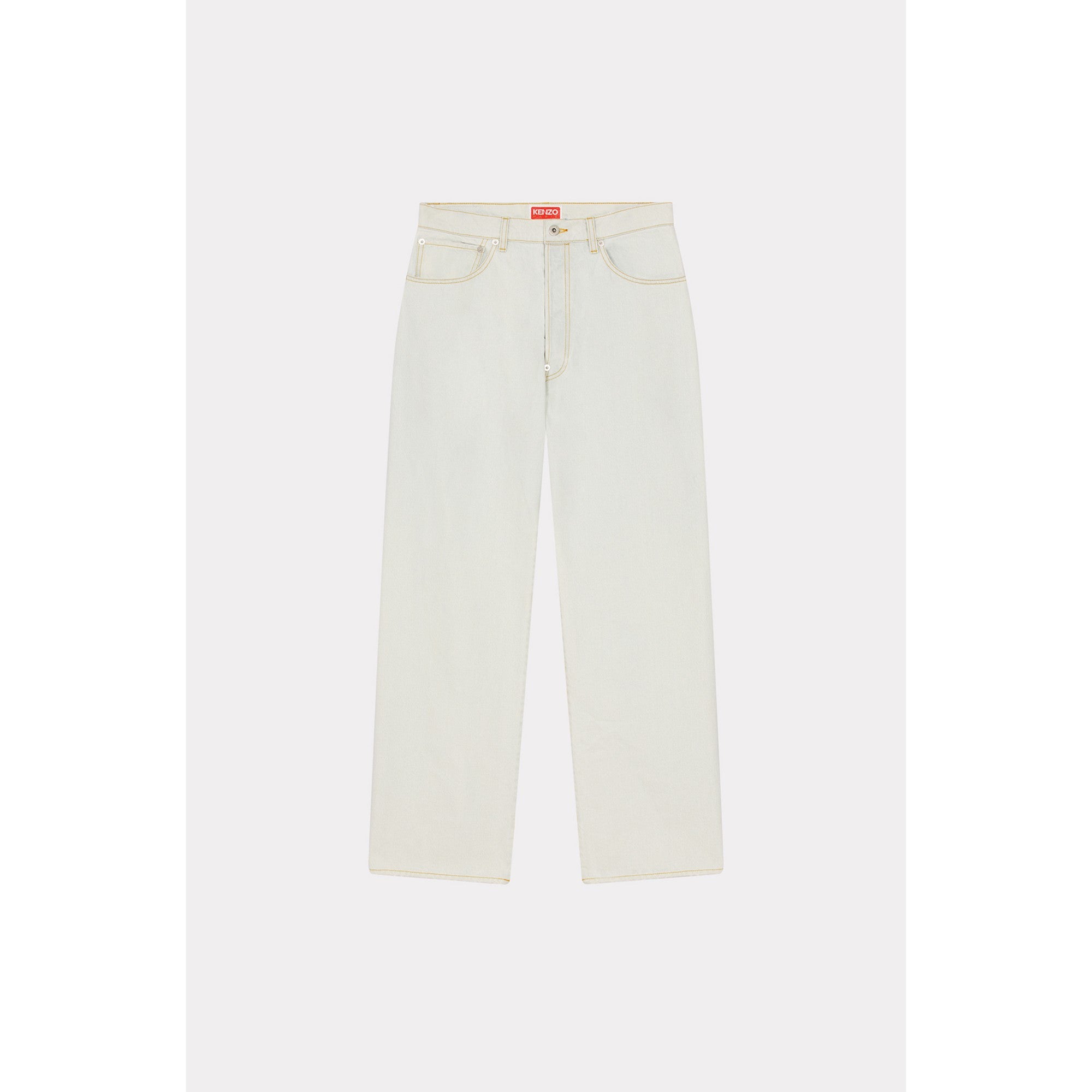 Men Bleached Suisen Relax Jeans - Bleached Blue Denim