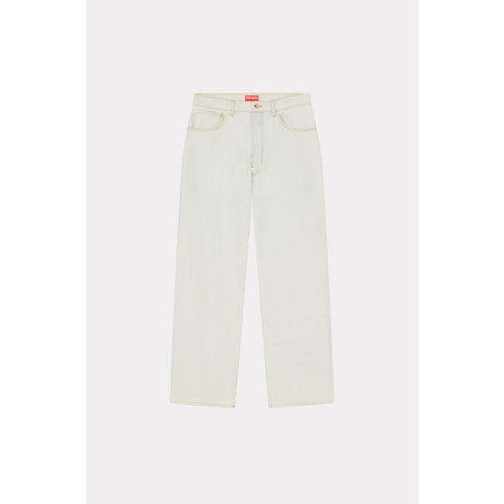 Men Bleached Suisen Relax Jeans - Bleached Blue Denim