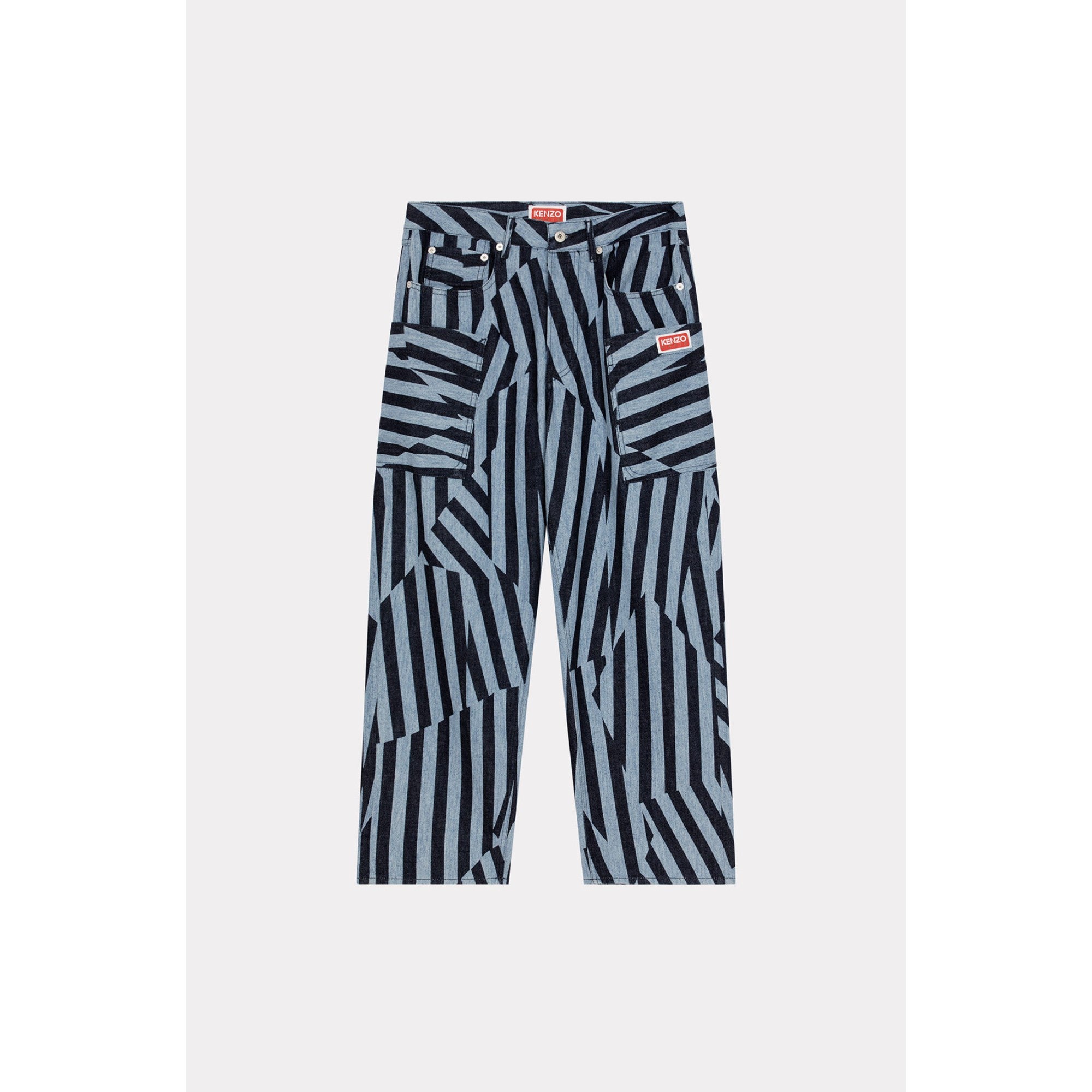 Men Dazzle Stripe Cargo Monkey Fit - Rinse Blue Denim