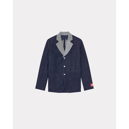 Men Denim Blazer - Rinse Blue Denim