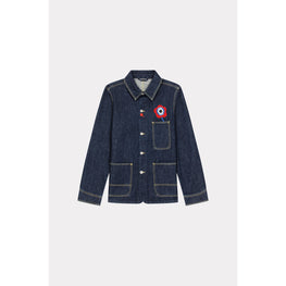 Men Kenzo Target Workwear Jacket - Rinse Blue Denim