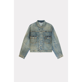 Men Stone Bleach Trucker Jacket - Stone Bl Dirty Blue Denim
