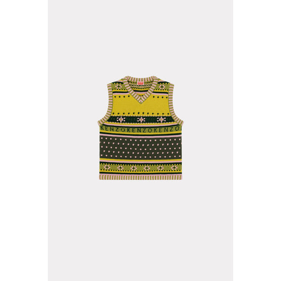 Men Fairisle Vest - Green