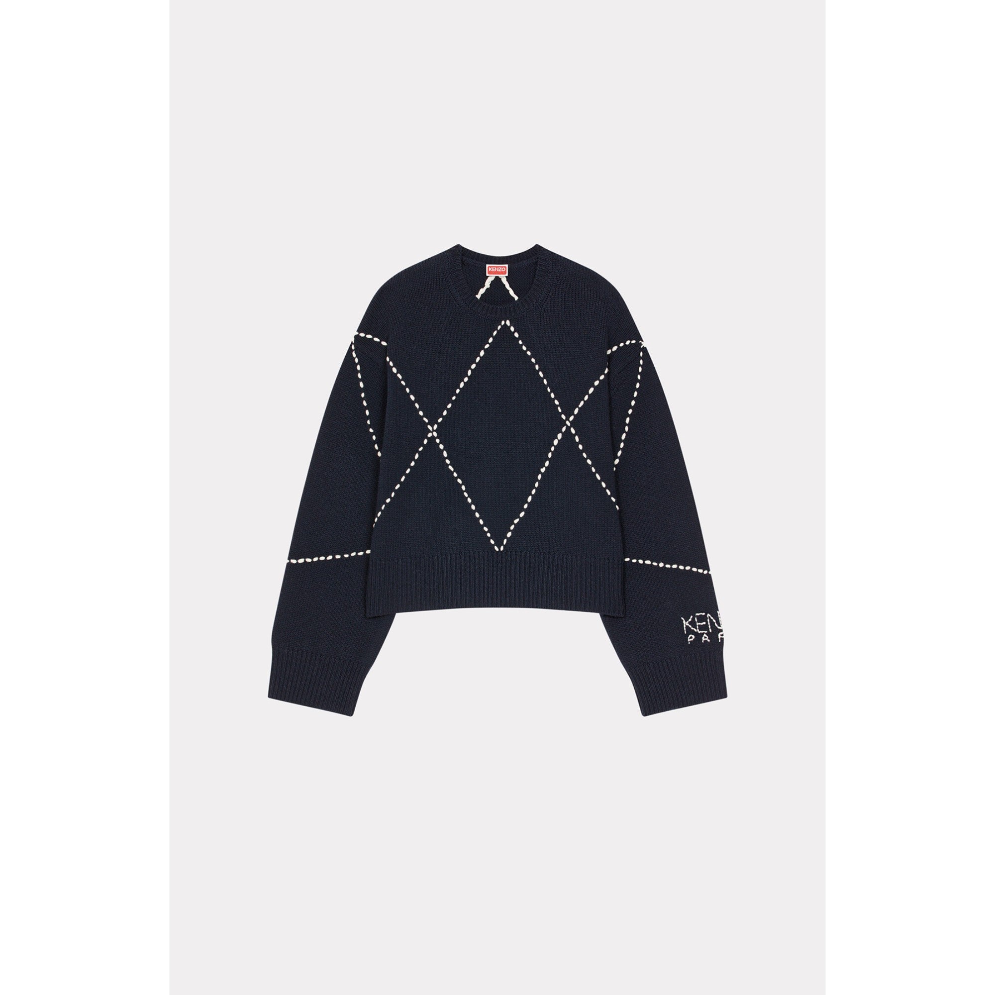 Men Kenzo Sashiko Stitch Jumper - Midnight Blue