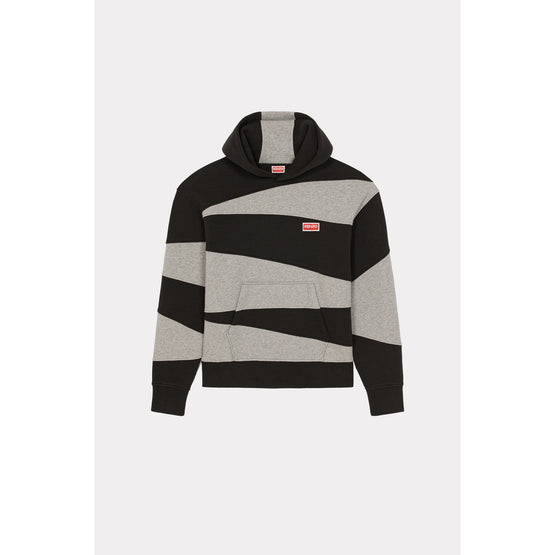Men Dazzle Stripe Oversize Hoodie - Black