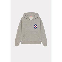 Men Kenzo Target Zip Up Hoodie - Pearl Grey