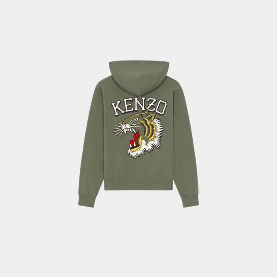 Men Tiger Varsity Classic Hoodie - Dark Khaki