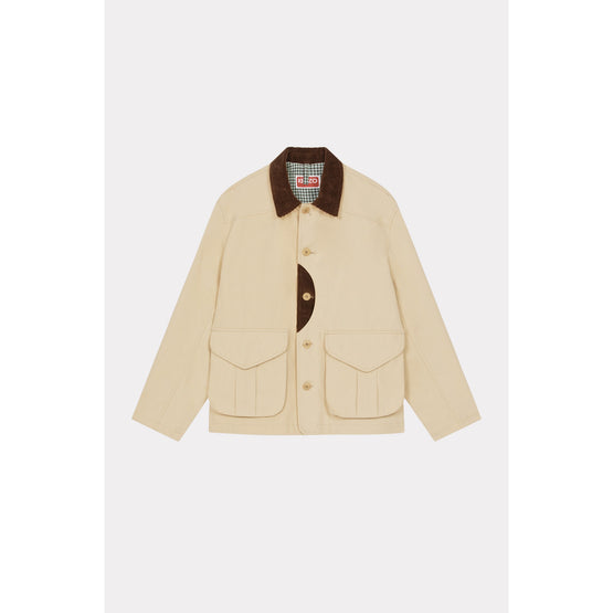 Men Tiger Patch Hunting Jacket - Camel