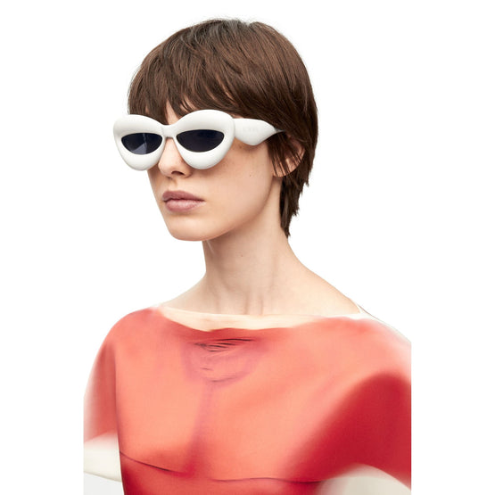Women Inflated Cateye Sunglasses - Grey