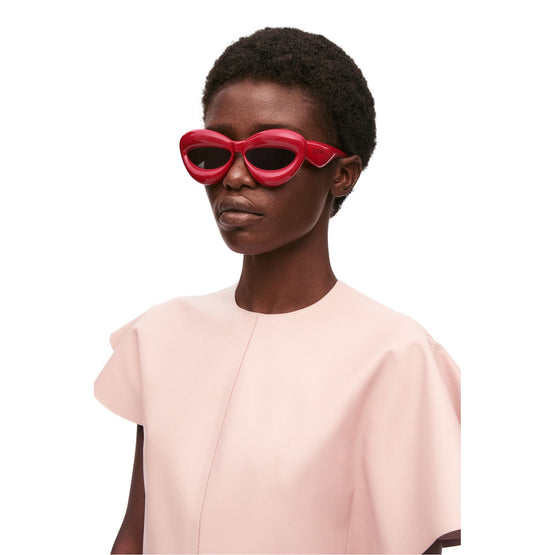 Women Inflated Cateye Sunglasses - Lipstick