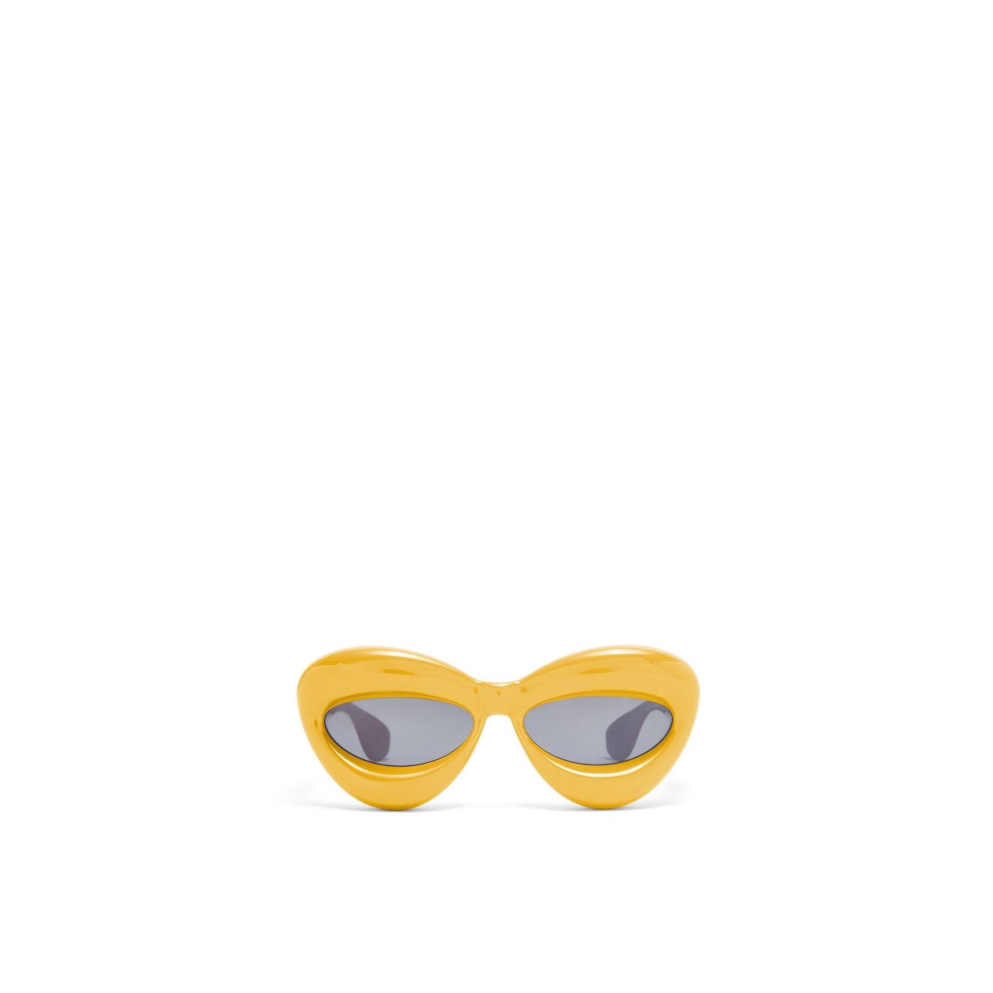 Women Inflated Cateye Sunglasses - Yellow