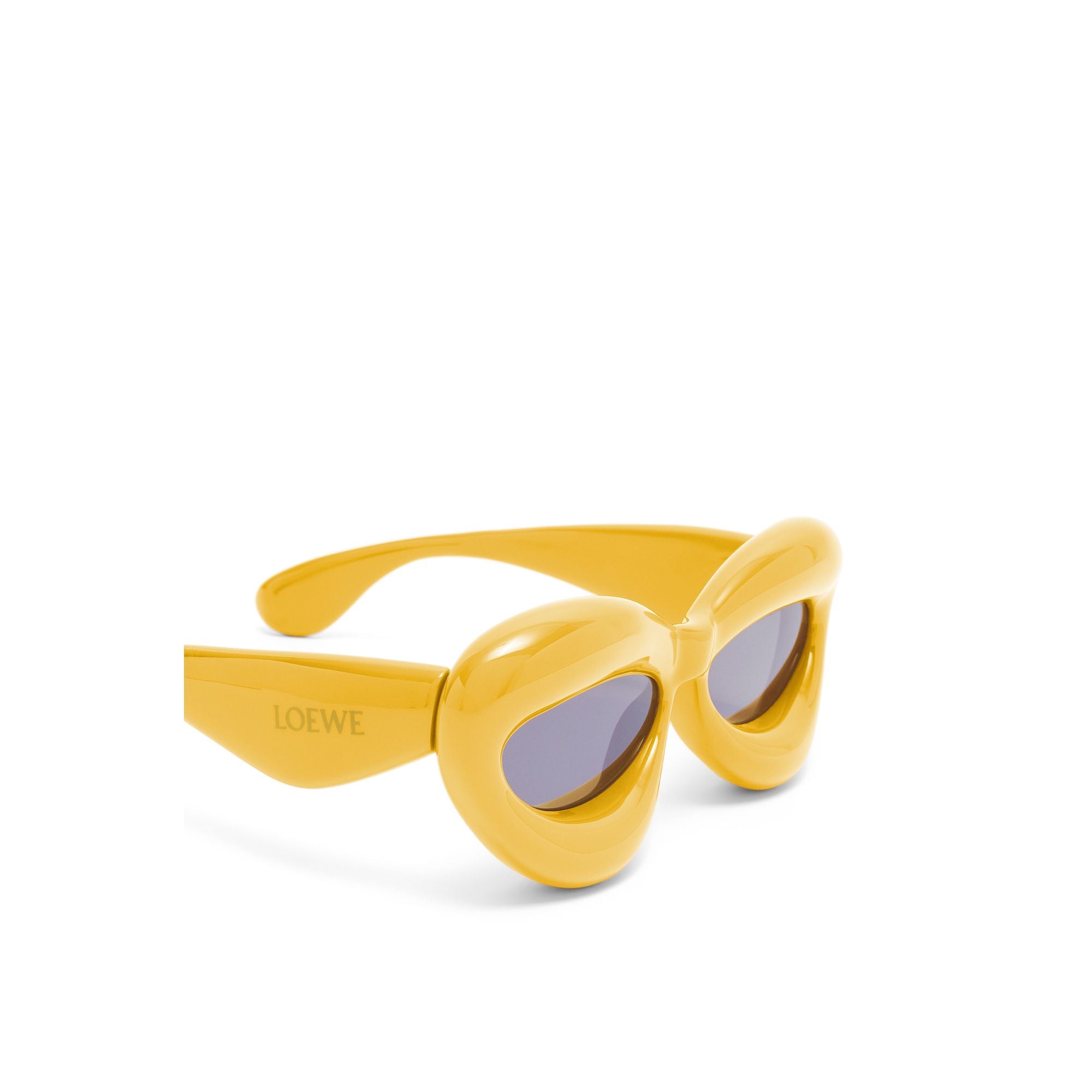 Women Inflated Cateye Sunglasses - Yellow
