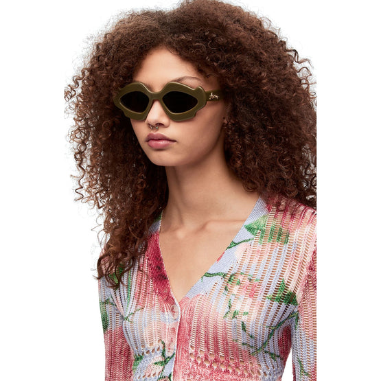 Women Flame Sunglasses - Shiny Khaki