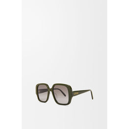 Women Square Slim Sunglasses - Shiny Khaki