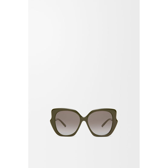 Women Fantasy Slim Sunglasses - Shiny Khaki