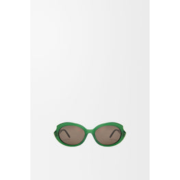Women Mini Oval Slim Sunglasses - Shiny Opaline Green