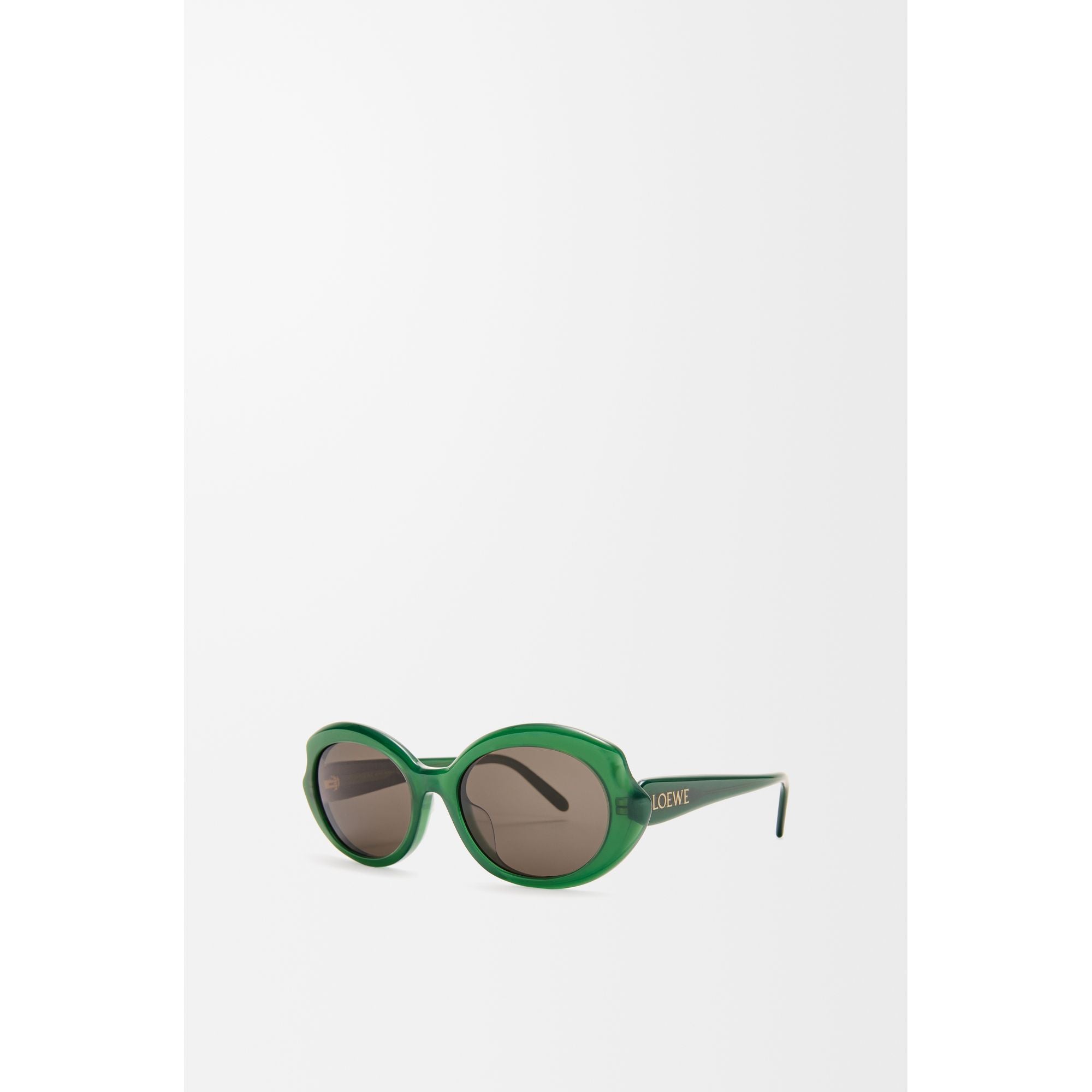 Women Mini Oval Slim Sunglasses - Shiny Opaline Green