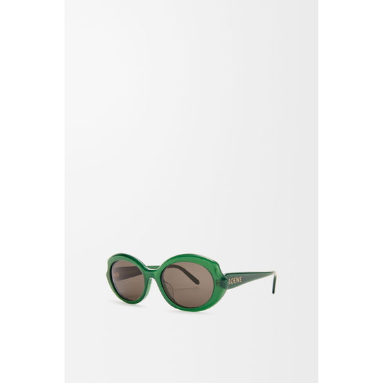 Women Mini Oval Slim Sunglasses - Shiny Opaline Green