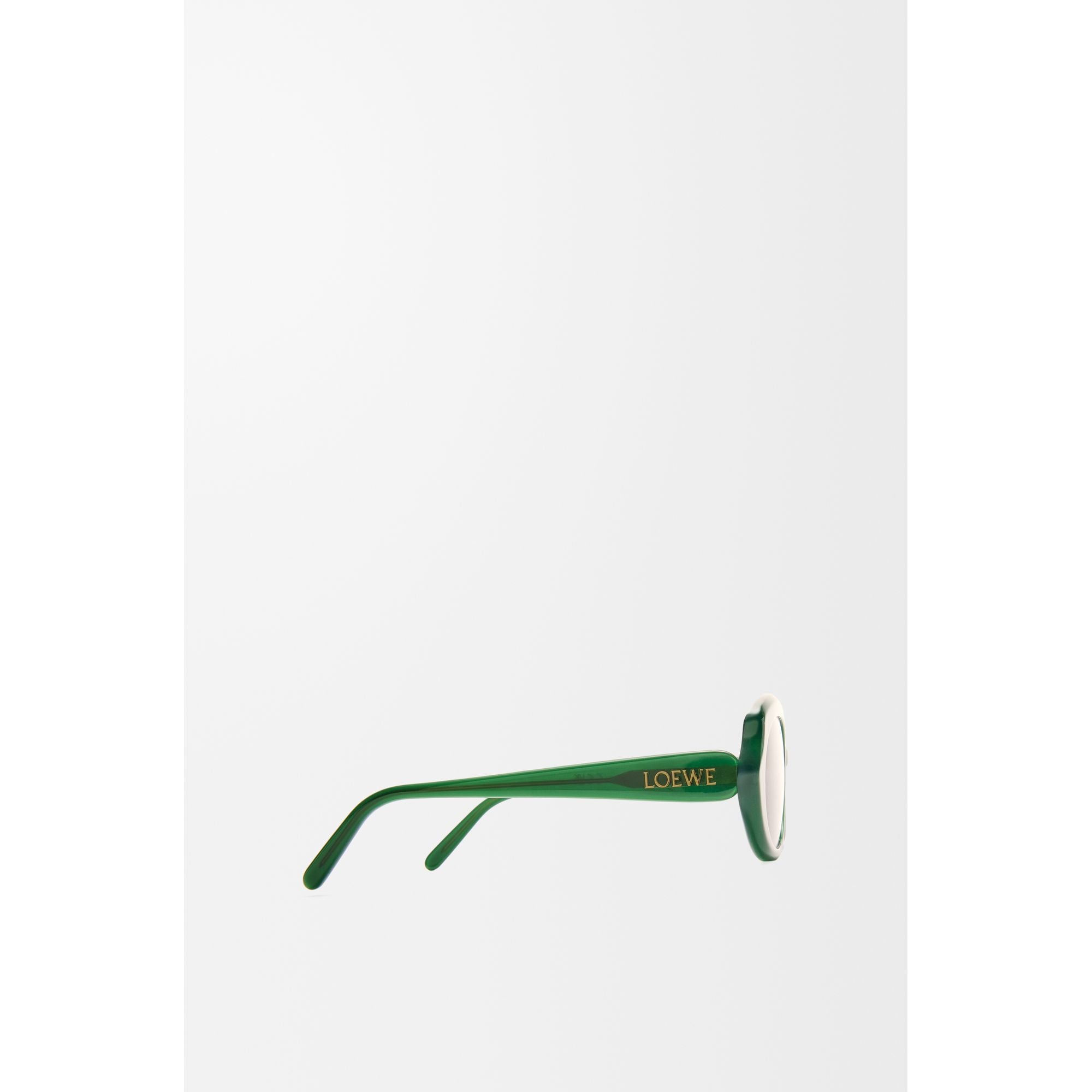 Women Mini Oval Slim Sunglasses - Shiny Opaline Green