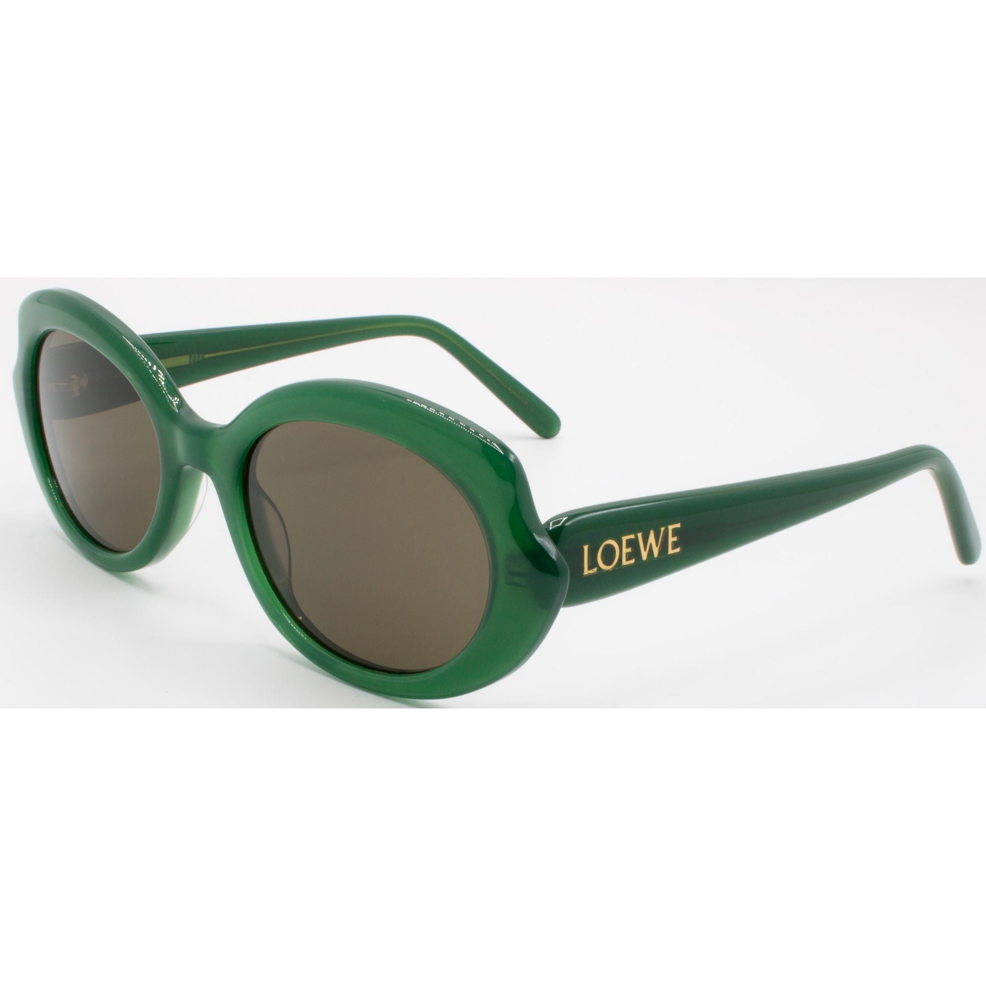 Women Mini Oval Slim Sunglasses - Shiny Opaline Green