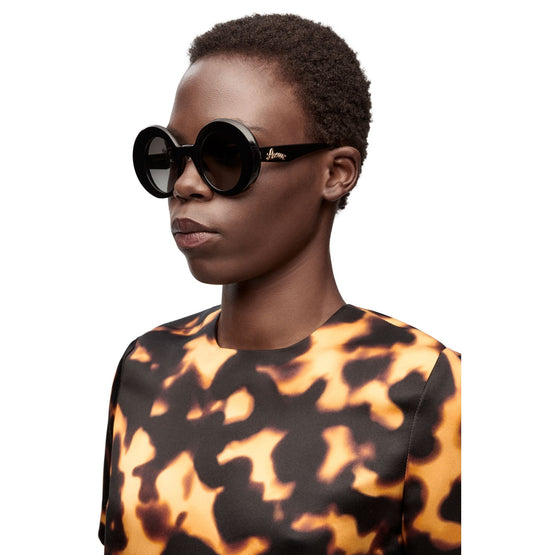 Women Round Oversized Sunglasses - Black
