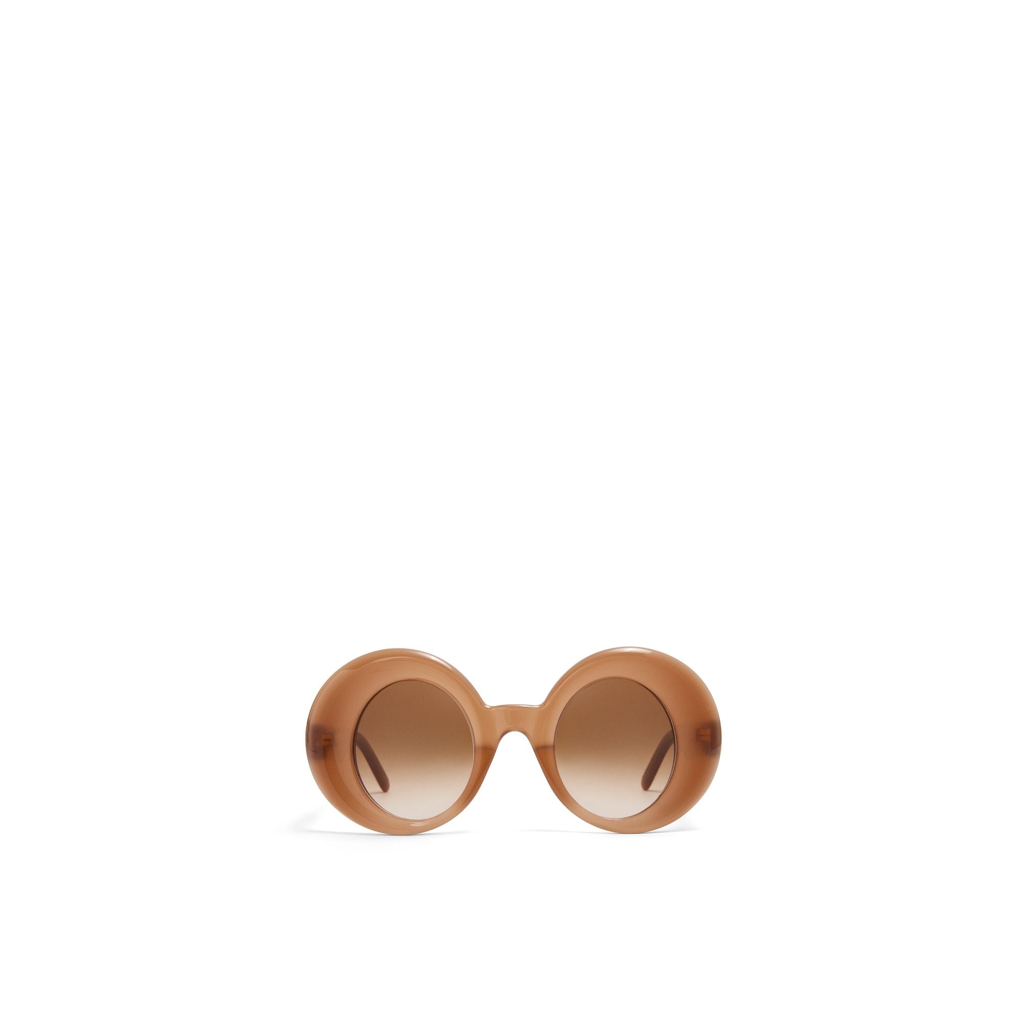 Women Round Oversized Sunglasses - Light Brown