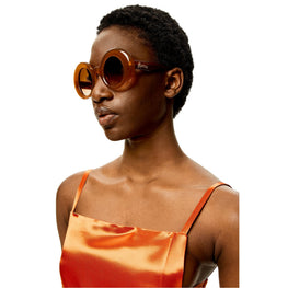 Women Round Oversized Sunglasses - Light Brown