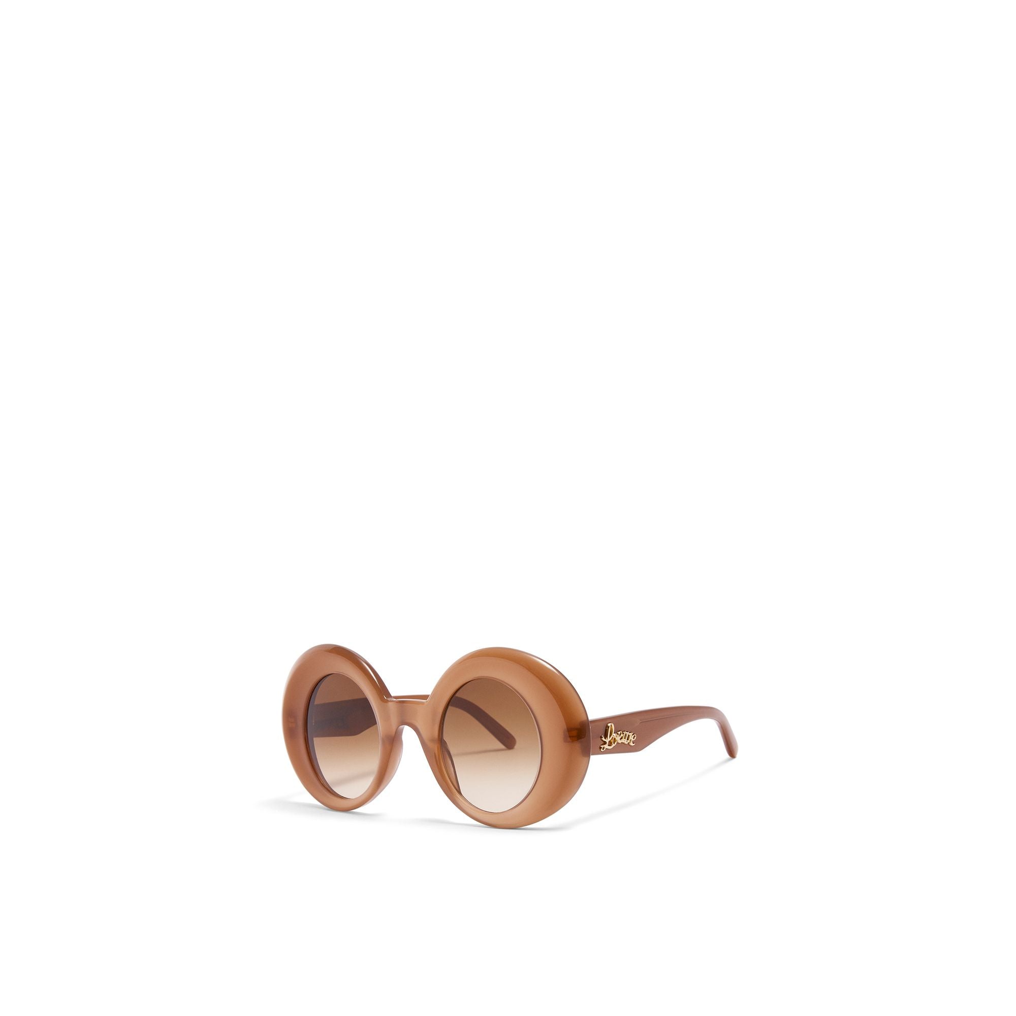 Women Round Oversized Sunglasses - Light Brown