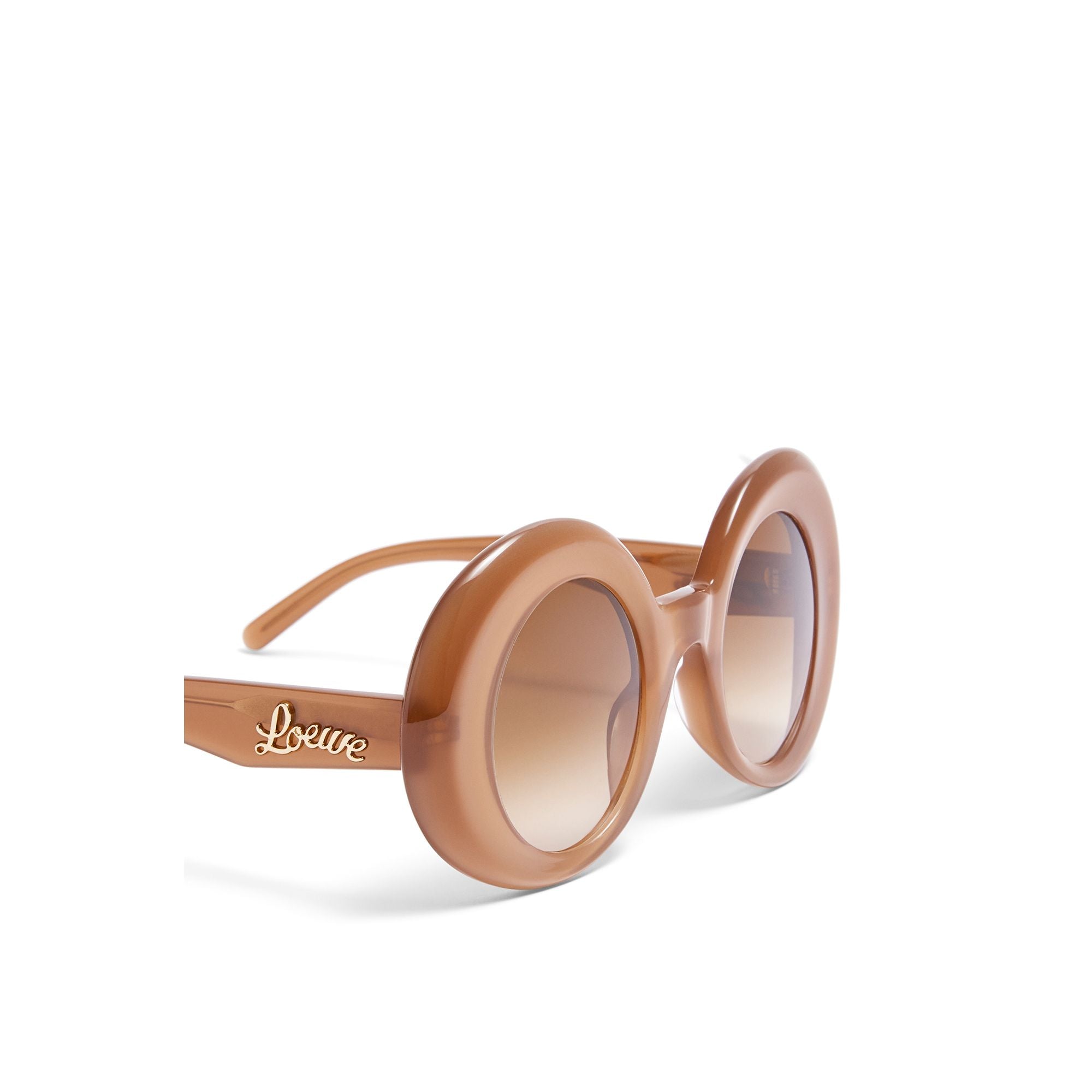 Women Round Oversized Sunglasses - Light Brown