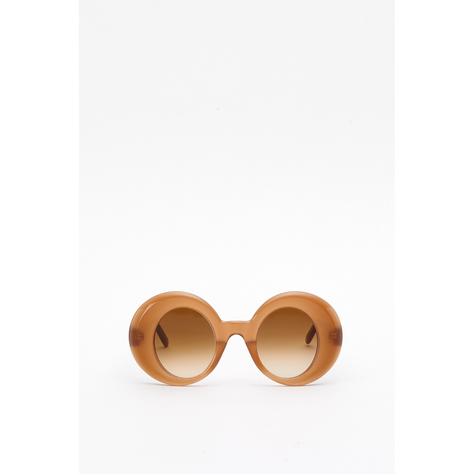 Women Round Oversized Sunglasses - Light Brown