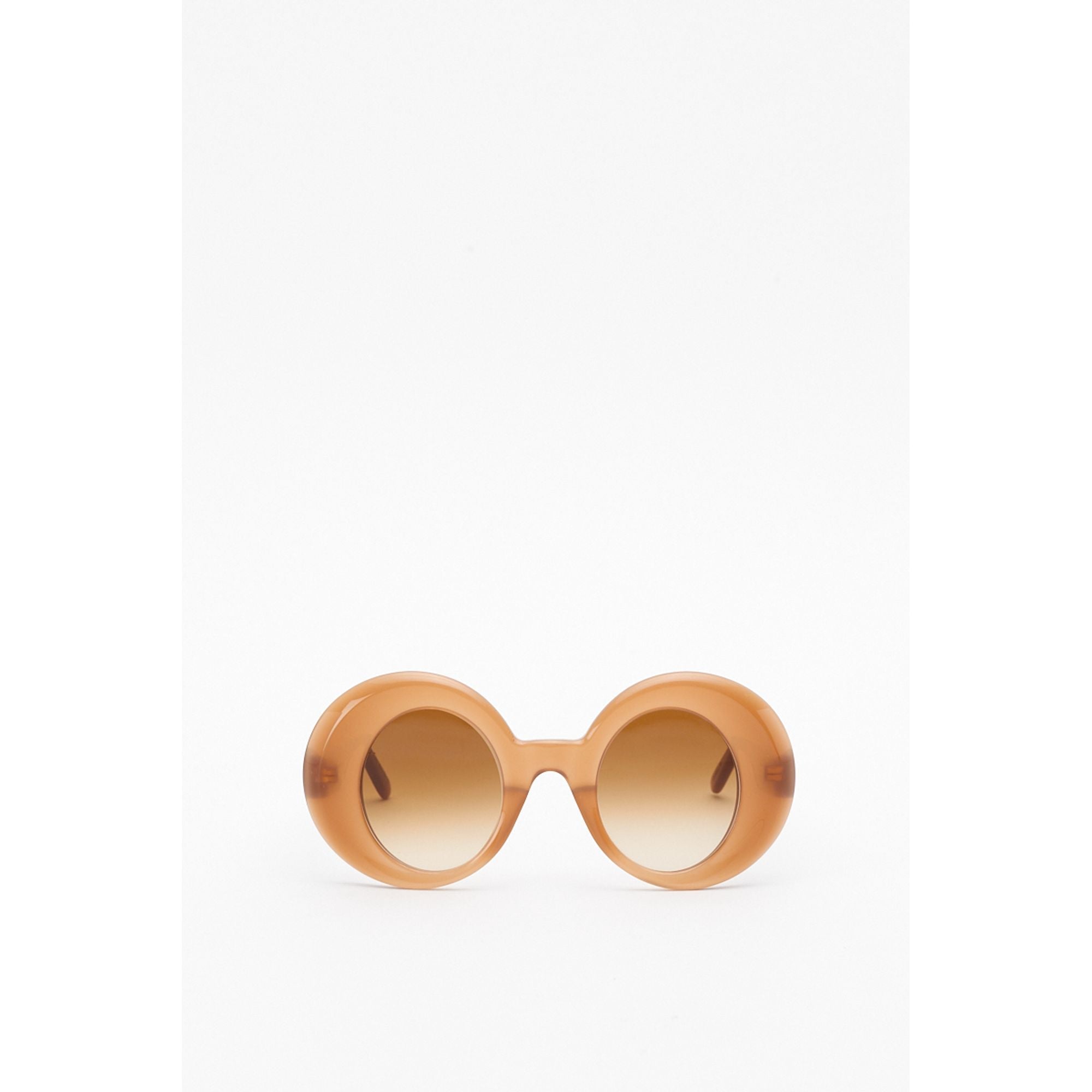Women Round Oversized Sunglasses - Light Brown