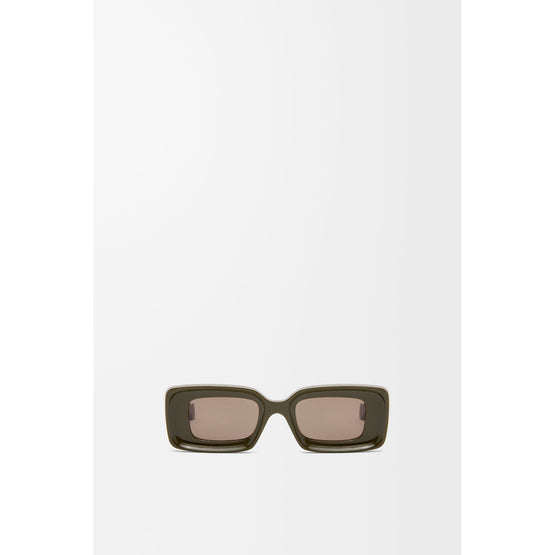 Women Rectangular Sunglasses - Solid Khaki Green