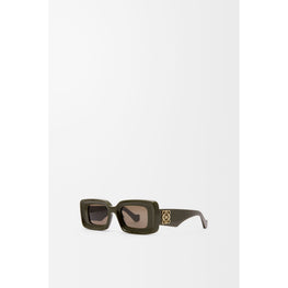 Women Rectangular Sunglasses - Solid Khaki Green