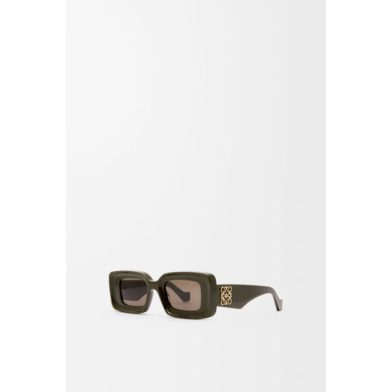 Women Rectangular Sunglasses - Solid Khaki Green