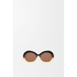 Women Halfmoon Sunglasses - Gradient Black/Beige