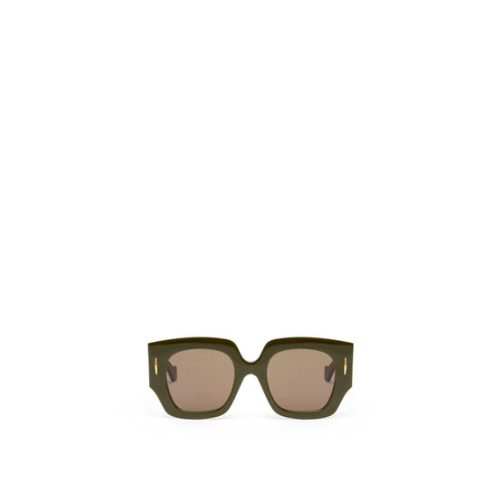 Women Square Screen Sunglasses - Shiny Khaki